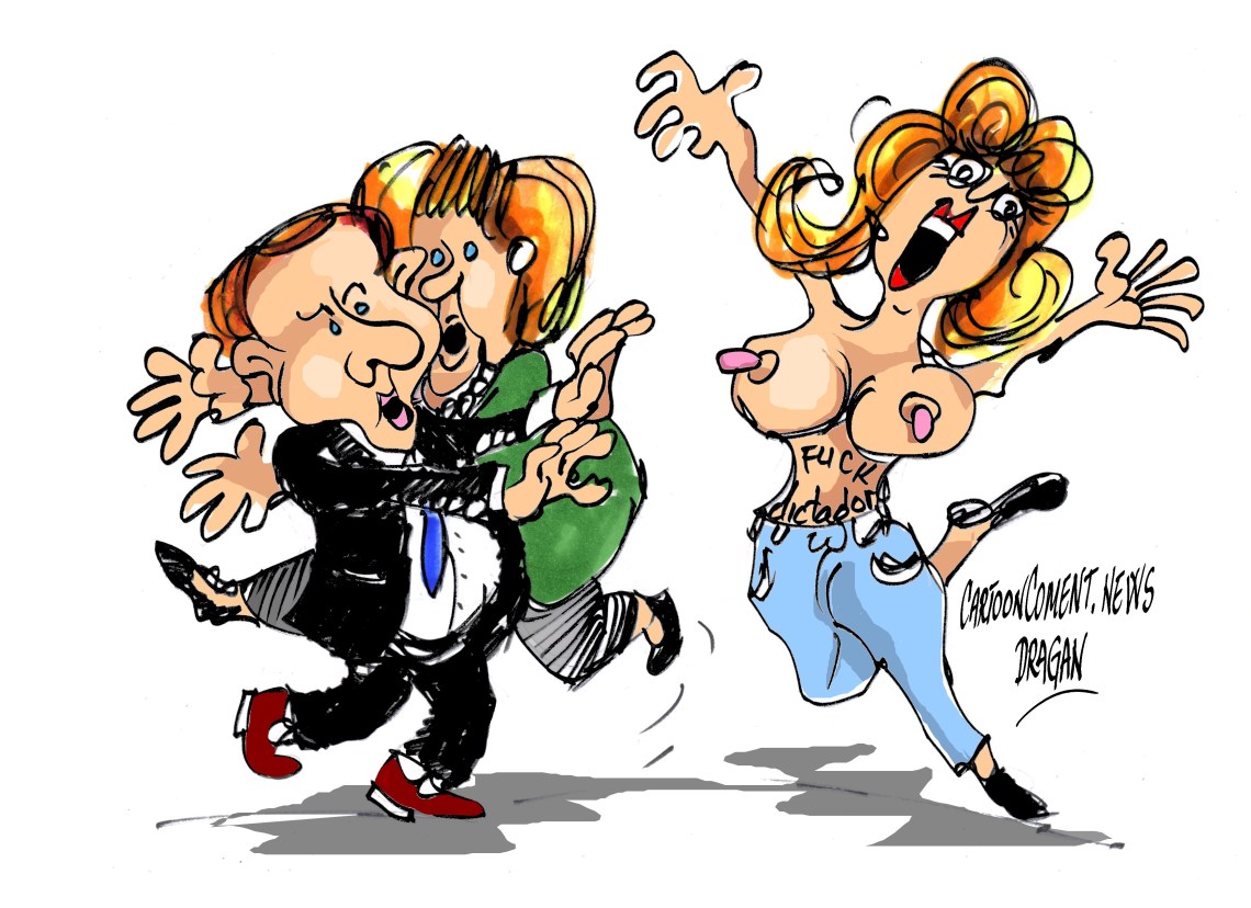 Vladimir Putin-Angela Merke-"fuck dictator"