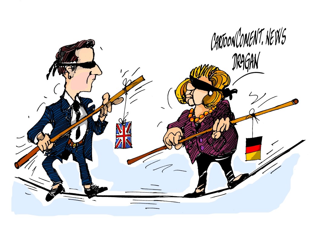David Cameron-Angela Merkel-"negociando"